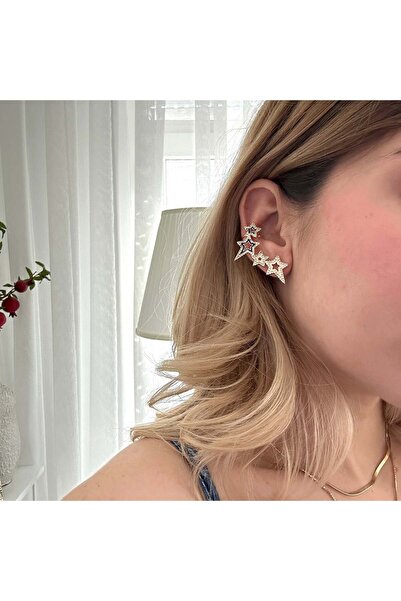 Alice İsstanbul Inlaid Stone Star Earcuff Earrings
