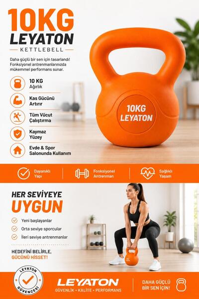 Leyaton 10 Kg Çaydanlık Tipi Dambıl Kettlebell Ağırlık