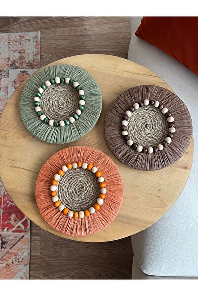 Aylak Tasarım Aylak Şeyler Üçlü Halatlı 15 Cm Mini Duvar Dekor Seti