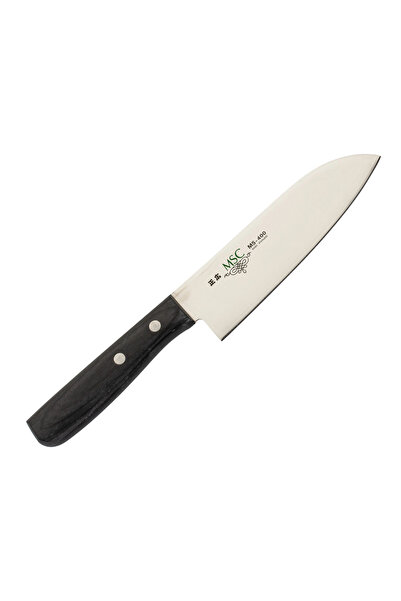 MASAHIRO Cutit Santoku, Masahiro, Otel Crom Molibden / Lemn, 143 mm, Argintiu...