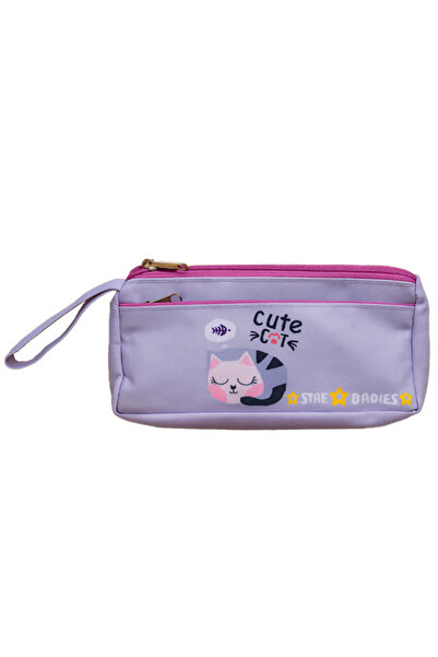 STAR BABiES - Double Zipper Pencil Case - Cute Cat