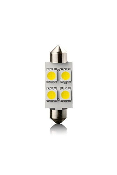 Vecta Set 2 becuri auto cu 4 leduri 12V SV8,5 , 39 mm alb tip sofit
