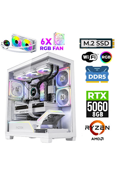 XASER Clove X70 Ryzen 7 7800X3D 16GB DDR5 Ram 1TB M.2 NVMe SSD 8GB RTX5060 Sı...
