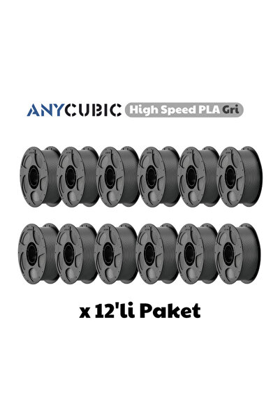 Anycubic High Speed PLA Filament Gri 1.75mm 1kg (12 Adet)