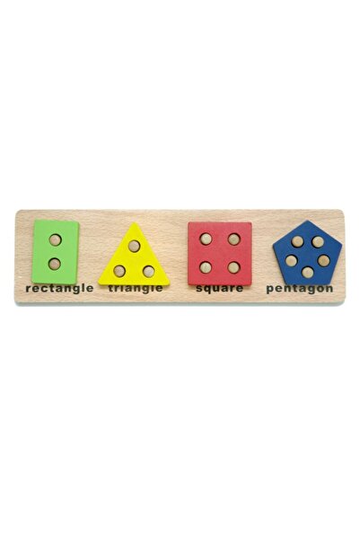 CasaDesteapta.ro Sortator Montessori din Lemn cu 4 Forme Geometrice – Jucarie...