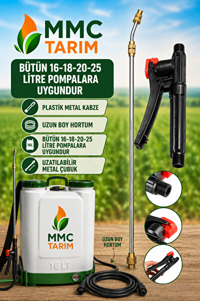 MMC TARIM Akülü ve Kollu Ilaçlama Pompası Tabanca (Kabze) Hortum ve Uzuyabile...
