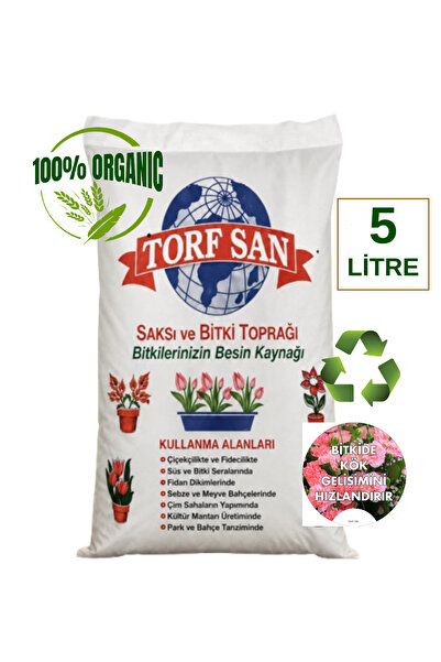5 Litre Saksı, Bahçe ve Çiçek Toprağı Torf +Perlit + Organik Karışımlı