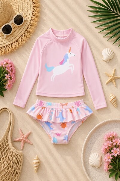 DeKuBaby Novi sezonski set bikinija sa dugim rukavima, kratkim topom i mini s...