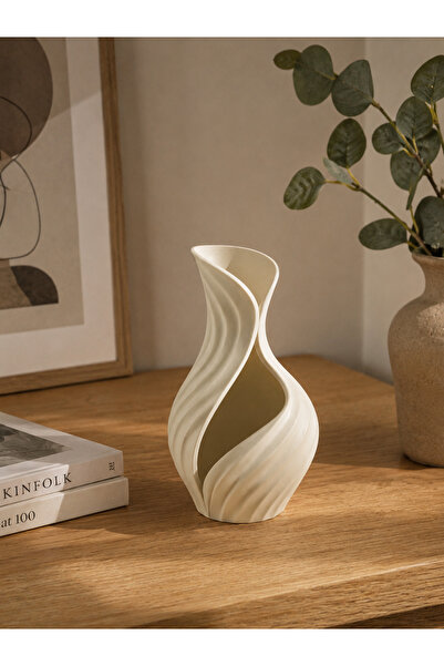 Velzade Home Modern Burgu Tasarımlı Dekoratif Vazo – Minimal Masa, Dresuar ve...