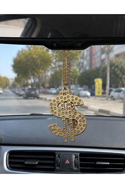 GOLD DİKİZ AYNASI SÜSÜ DİKİZ AYNASI AKSESUAR ZİNCİR ASKILI