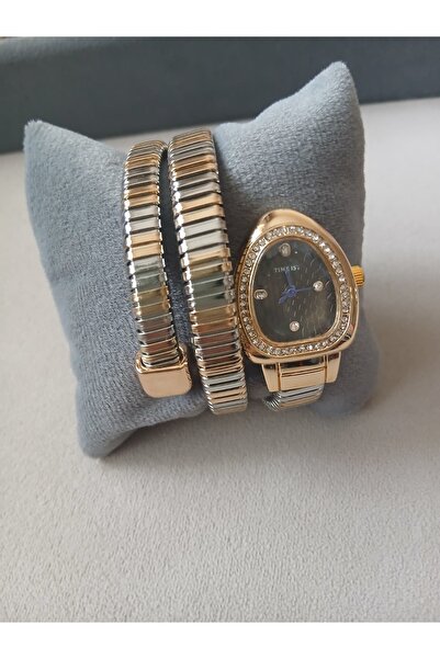 JAMMY JEWERLY Yılan Model Gold & Gümüş Renk Esnek Kordon Damla Kasa Kadın Kol...