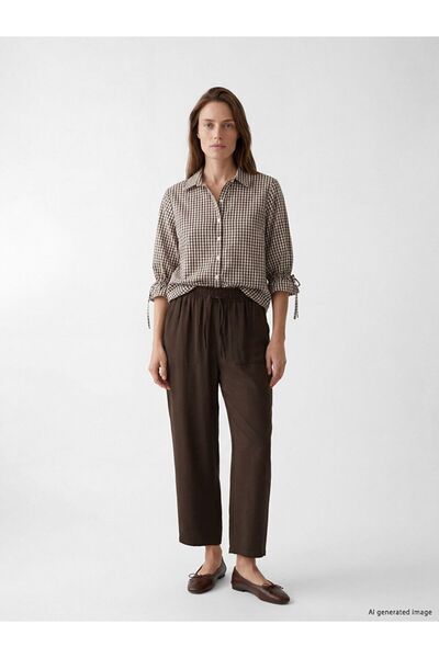LC Waikiki Lcw Grace Brown Women's Elastic Waist Pants
