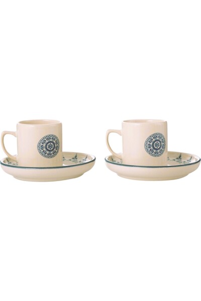 Mudo Home Ethnic 2-Piece Cup Set Made of Ceramic Material with Colorful Patte...