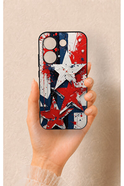 Vip Case Poco X8 Pro Uyumlu Star Flag Desenli Silikon Kılıf