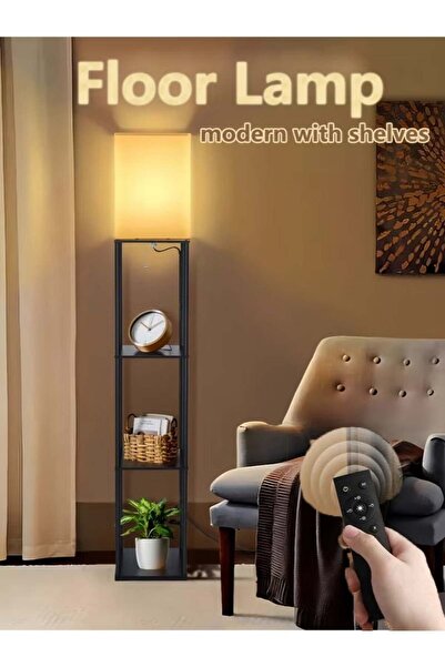 Generic FUOE Floor-standing shelf lamp, warm lighting, 3-color LED, smart rem...