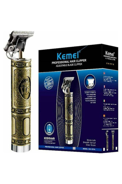 Kemei Επαγγελματική Επαναφορτιζόμενη Κουρευτική Μηχανή Χρυσή KM-1974C