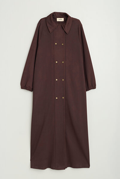 Nihan Large Size Cupra Suede Overcoat - Brown