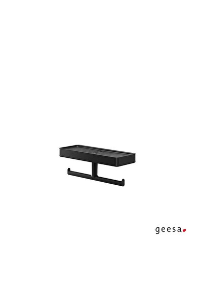 Geesa COOPER Χαρτοθήκη διπλή με εταζέρα 28εκ Black matt