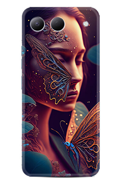 TECNO Spark 40 5G Uyumlu Kılıf Boutique Baskılı Resimli Kelebek Kadın Pcode -075