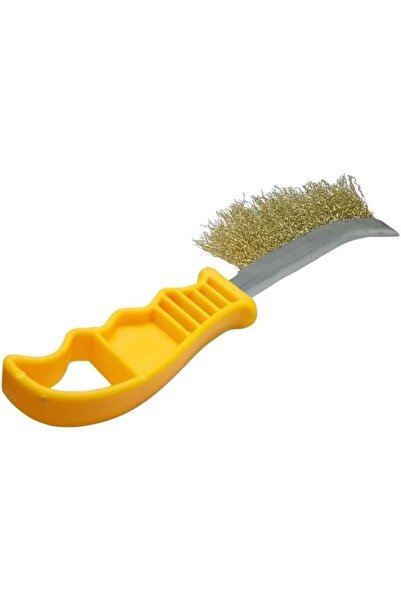 Generic Brand فرشاة سلكية بمقبض بلاستيكي، سلك نحاسي، مقبض أصفر، لإزالة الصدأ ...