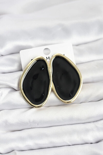 Marsilyan Brass Black Enamel Drop Model Vintage Plate Women's Earrings Elk-Bj...