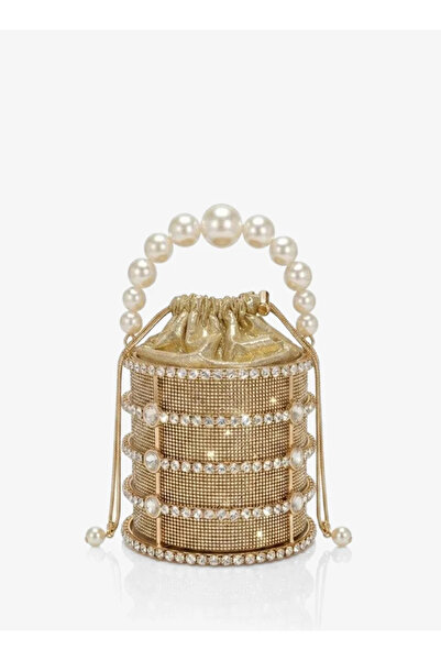 VİNY Women's Luxury Bucket Evening Bag – Crystal Embellished Metal Mesh Handb...