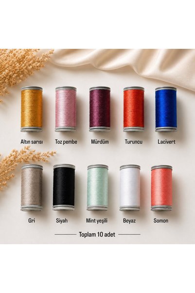 DUCK HOBY 10 Color Thread Set, Sewing Thread, Needle, Special Boxed, Machine Thread, Hand Sewing, Embroidery Thread, Sewing Kit, Nak