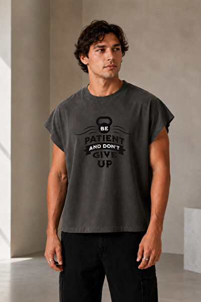 Velostra Men's Oversize Don'T Give up Printed Sportsman Casual Street Wear Cr...