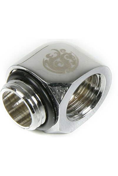 Bitspower Adaptor la 90 de grade G1/4 inch tată la G1/4 inch mamă, argintiu l...