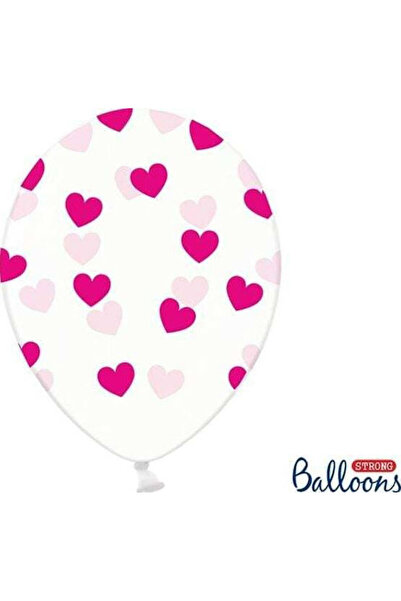 Partydeco Baloane Rezistente pentru Petrecere, Inimi Fuchsia, 30 cm, 6 Bucăți...