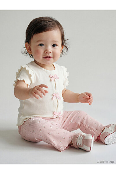 LC Waikiki Trendlucky Baby Girl Set with Bow and Difference in Color