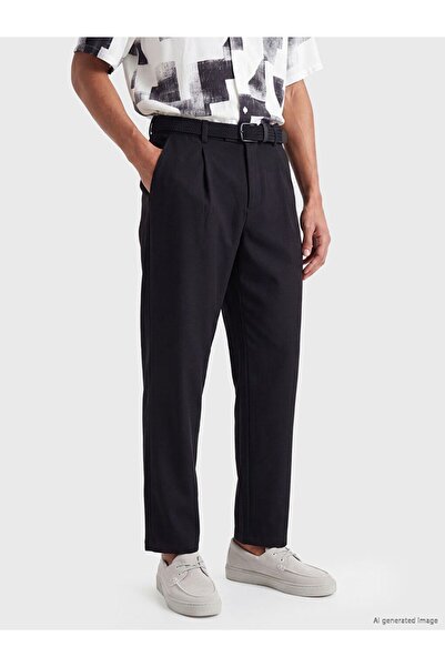 LC Waikiki Lcw Vision Black Relax Fit Pleated Men's Trousers