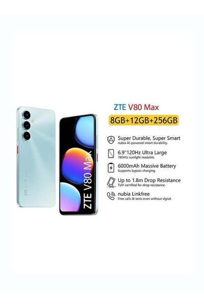 ZTE V80 Max 6.9-inch HD+ 120Hz 8G+12G RAM 256GB 6000mAh 50MP AI Triple Camera...