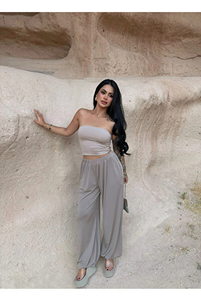 kırmızı butiks Mink Elastic Cuffed Balloon Pants