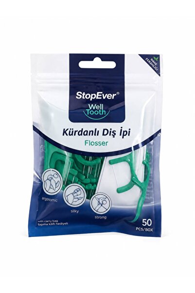 Genel Markalar StopEver Well Tooth Kürdanlı Diş İpi Flosser 50’li Paket