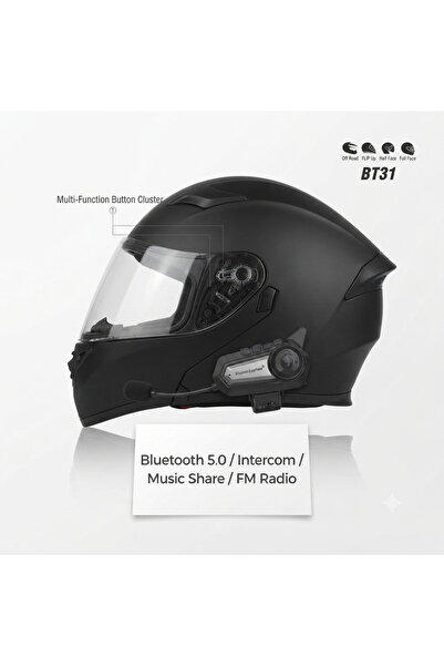 TeknoEser BT31 Motosiklet Kask İçi Bluetooth İnterkom - Kablosuz Kulaklık ve ...
