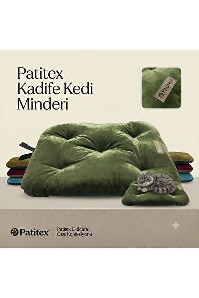PATİTEX Kadife Kumaş Pofuduk Kedi Köpek Minderi - Yumuşak Dokulu Evcil Hayvan...