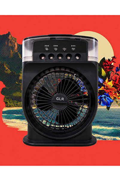 alpotekno Şarjlı Işıklı 10W 5 Spreyli Vantilatör Buzlu Buharlı Mini Fan