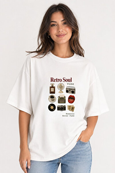 STYKEER Unisex Oversized T-Shirt Retrp Soul Loose Fit Oversized