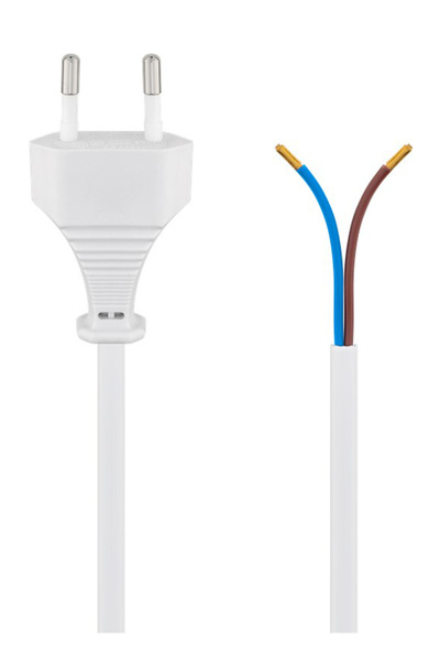 goobay καλώδιο τροφοδοσίας 51345, 2x 0.75mm², 1.5m, λευκό