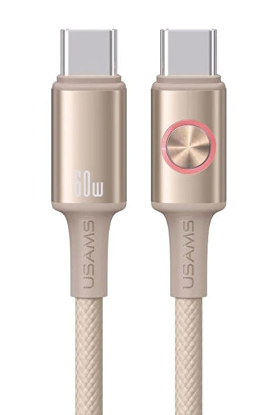 Usams καλώδιο USB-C SJ752, 60W, 480Mbps, 1.2m, μπεζ
