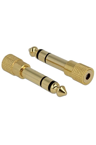 DELOCK αντάπτορας 6.35mm σε 3.5mm 65361, μεταλλικός, gold plated