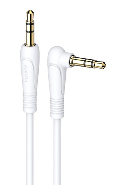 OEM KAKUSIGA καλώδιο ήχου 3.5mm KSC-521, AUX, 90°, HiFi 1m, λευκό