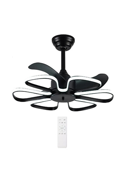 POWERTECH ανεμιστήρας οροφής HLL-0174 με LED φως, 96W, Φ55x35cm, μαύρος