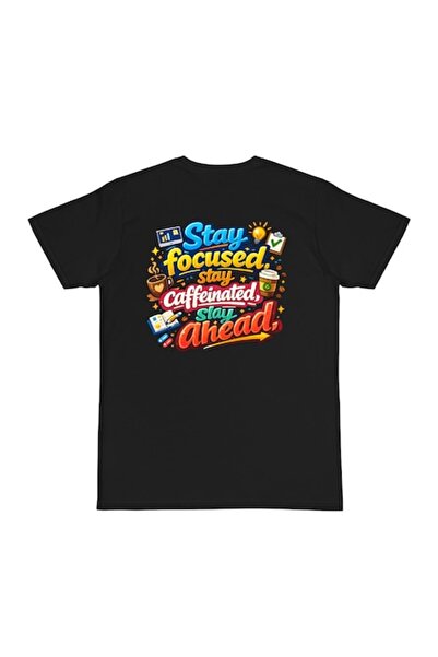 OEM Tricou personalizat cu mesaj: "Rămâi concentrat, rămâi cafeinați, rămâi î...