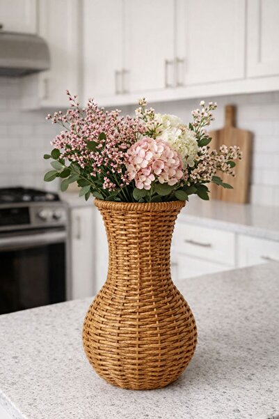 Bayev Riva-06 Rattan Vase Multi-Purpose Decorative Rattan Knitted Vase