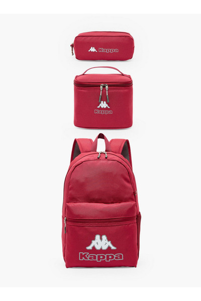 Kappa Logo Print 3-Piece School Backpack Set for Kids 8-13 Years with Pencil ...