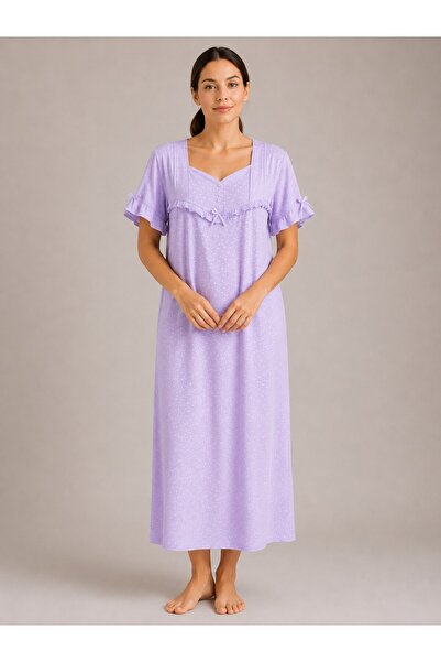 Alize Moda 100% Cotton Short Sleeve Plus Size Women's Nightgown
