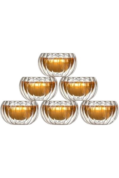 Yıldızan Msa Shop Double Layer Glass Turkish Delight Sauce Bowls Set of 6 - T...