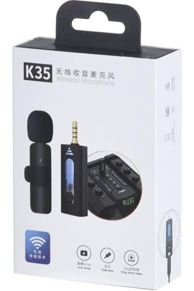 Yıldızan ميكروفون لاسلكي من edl shop K35، ميكروفون ياقة لاسلكي 360 درجة °   ت...